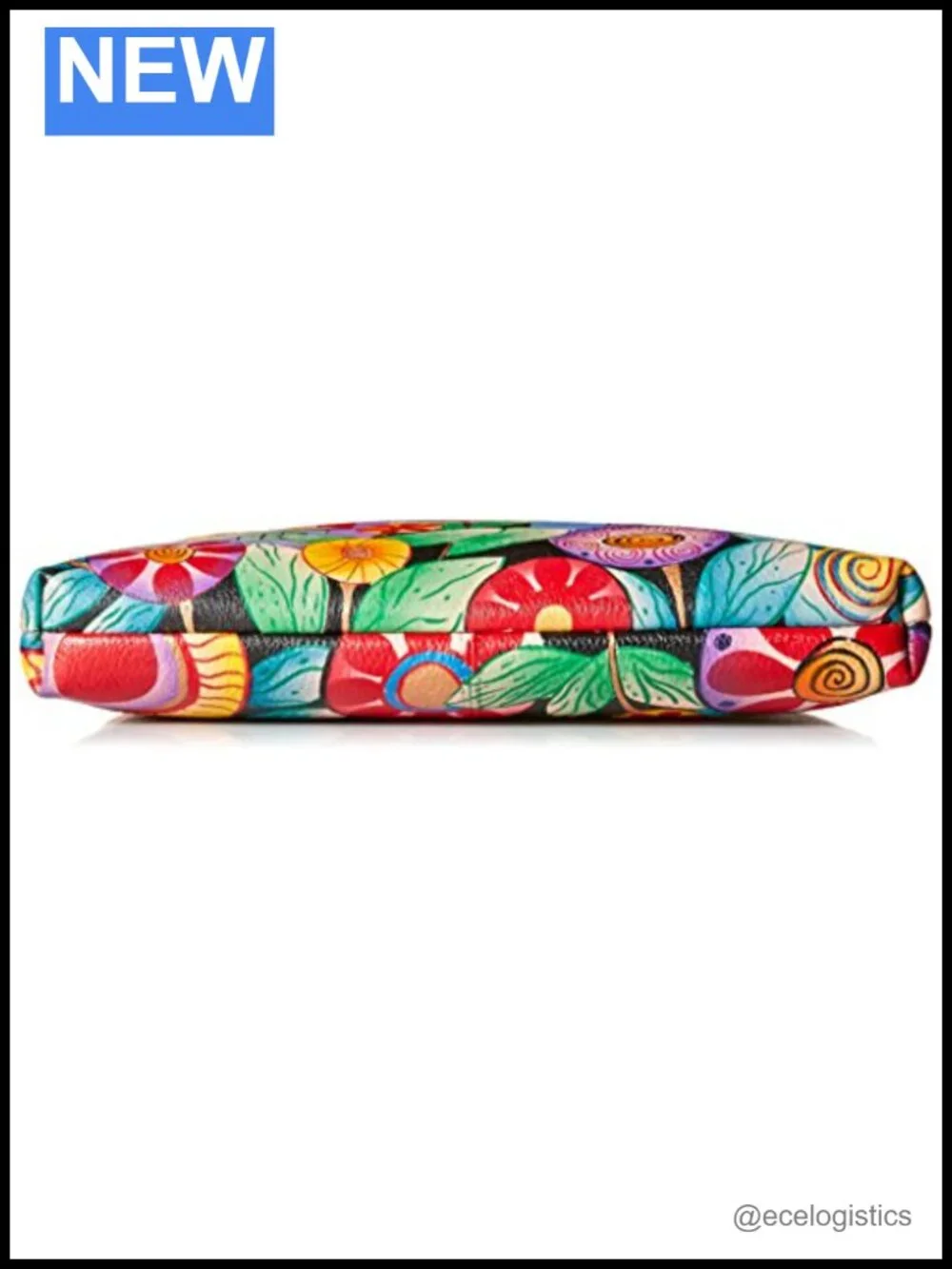 Hand Painted Genuine Leather Wristlet Clutch Women's Art